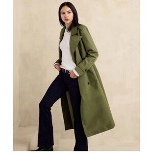 Banana Republic Desert Thyme Oversized Trench Coat Water Resistant Small